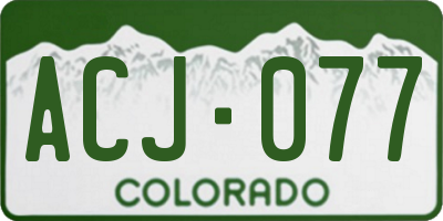 CO license plate ACJ077