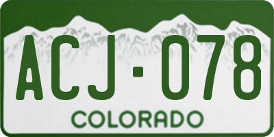 CO license plate ACJ078