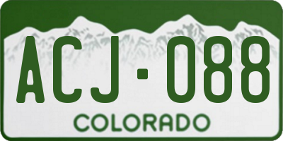 CO license plate ACJ088