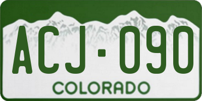 CO license plate ACJ090