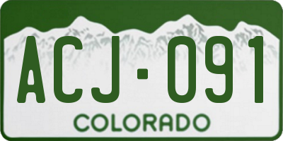 CO license plate ACJ091