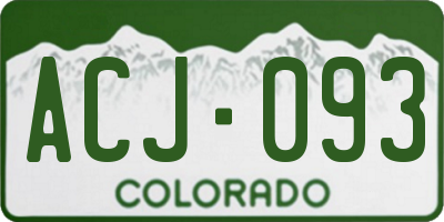CO license plate ACJ093