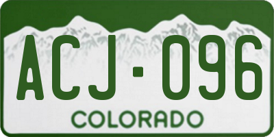 CO license plate ACJ096
