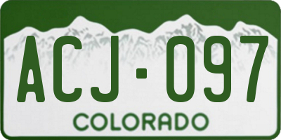 CO license plate ACJ097