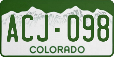 CO license plate ACJ098