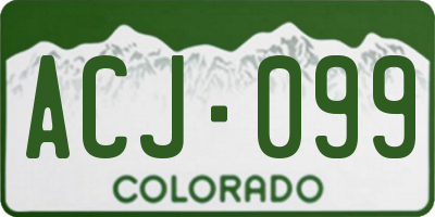 CO license plate ACJ099