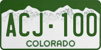 CO license plate ACJ100