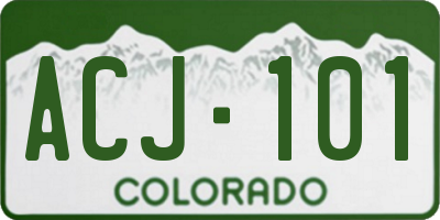 CO license plate ACJ101