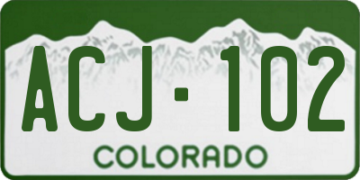 CO license plate ACJ102