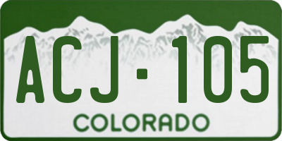 CO license plate ACJ105