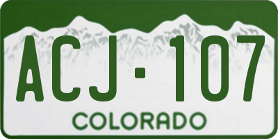 CO license plate ACJ107