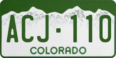 CO license plate ACJ110