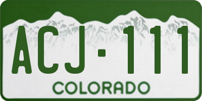 CO license plate ACJ111