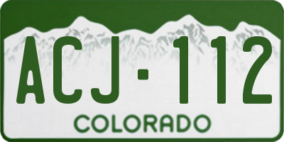 CO license plate ACJ112