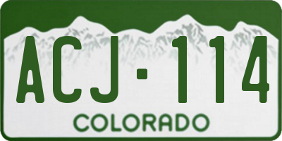 CO license plate ACJ114