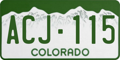 CO license plate ACJ115
