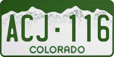 CO license plate ACJ116