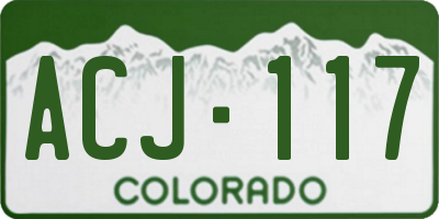 CO license plate ACJ117
