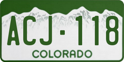 CO license plate ACJ118