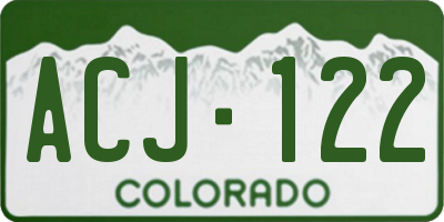CO license plate ACJ122