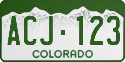 CO license plate ACJ123
