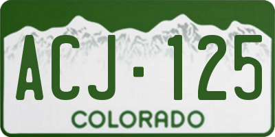 CO license plate ACJ125