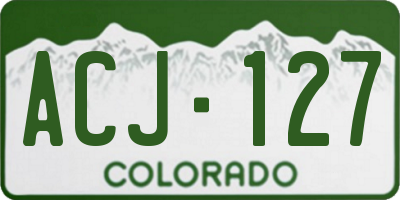 CO license plate ACJ127