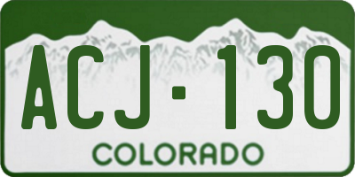 CO license plate ACJ130