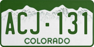 CO license plate ACJ131