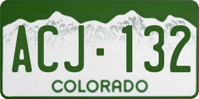 CO license plate ACJ132