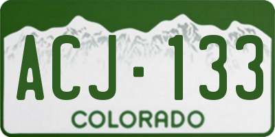 CO license plate ACJ133