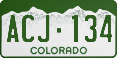 CO license plate ACJ134