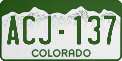CO license plate ACJ137