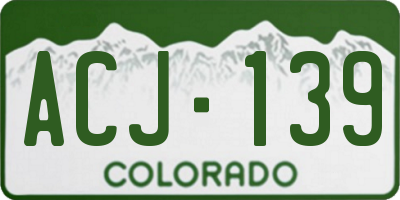 CO license plate ACJ139