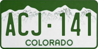 CO license plate ACJ141