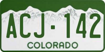 CO license plate ACJ142