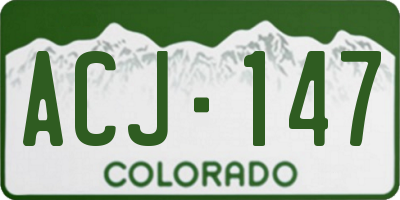 CO license plate ACJ147