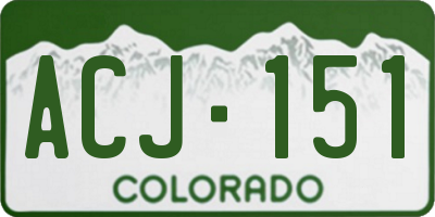 CO license plate ACJ151