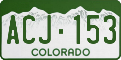 CO license plate ACJ153