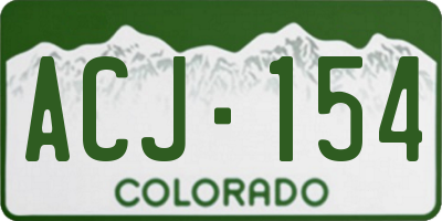 CO license plate ACJ154