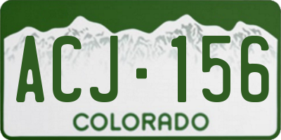 CO license plate ACJ156
