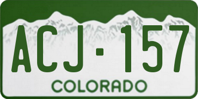 CO license plate ACJ157