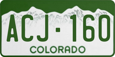 CO license plate ACJ160
