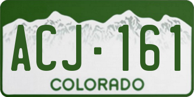 CO license plate ACJ161