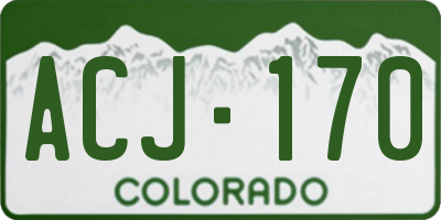 CO license plate ACJ170