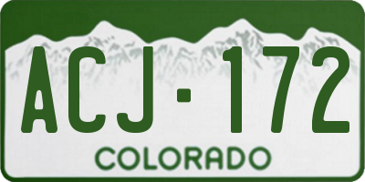 CO license plate ACJ172