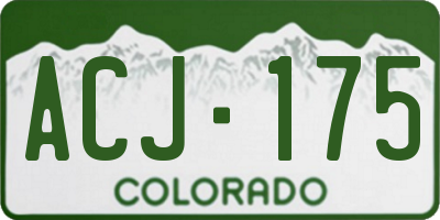 CO license plate ACJ175