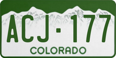 CO license plate ACJ177