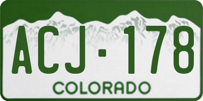 CO license plate ACJ178