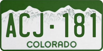 CO license plate ACJ181